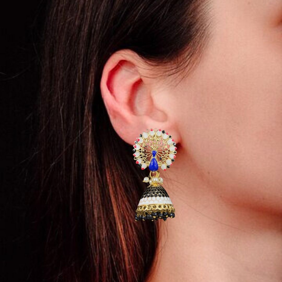 Gold Plated Peacock Earrings