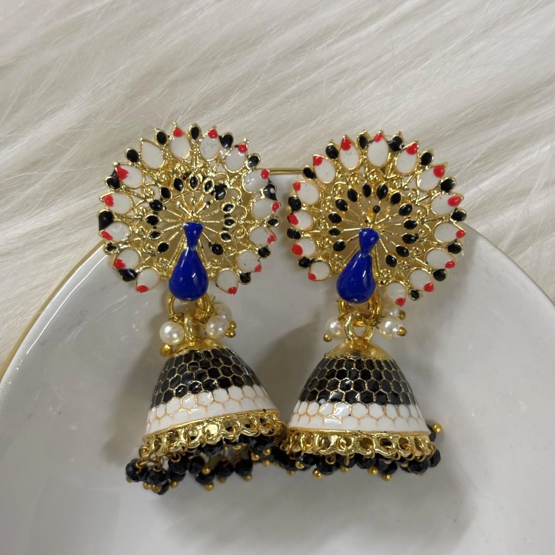 Gold Plated Peacock Earrings