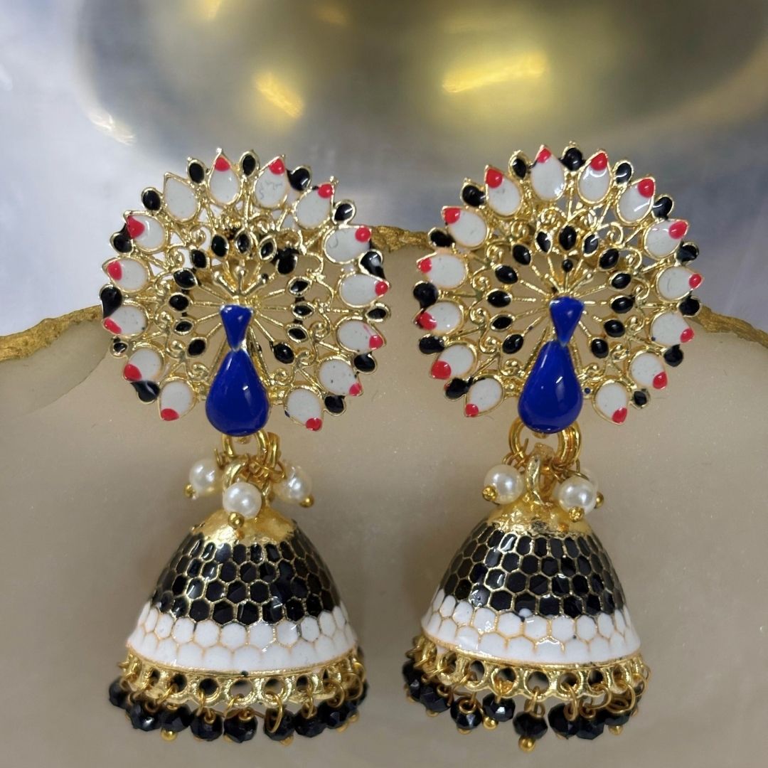 Gold Plated Peacock Earrings