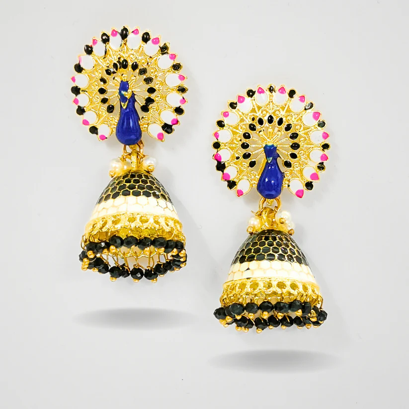 Gold Plated Peacock Earrings
