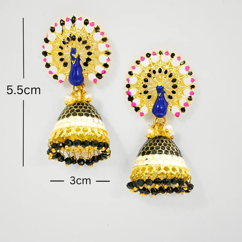 Gold Plated Peacock Earrings