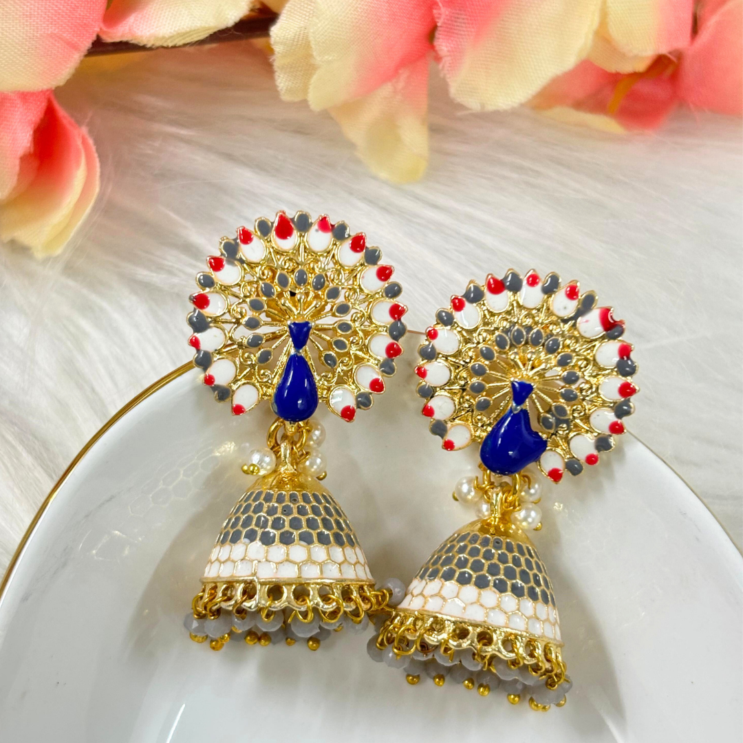 Gold Plated Peacock Earrings
