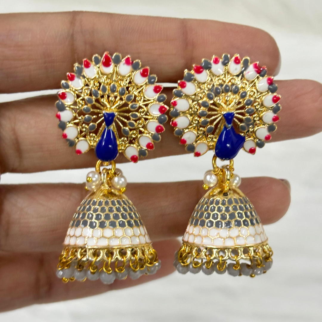 Gold Plated Peacock Earrings