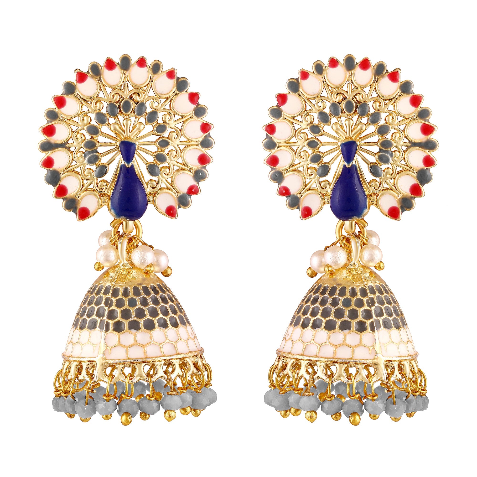 Gold Plated Peacock Earrings