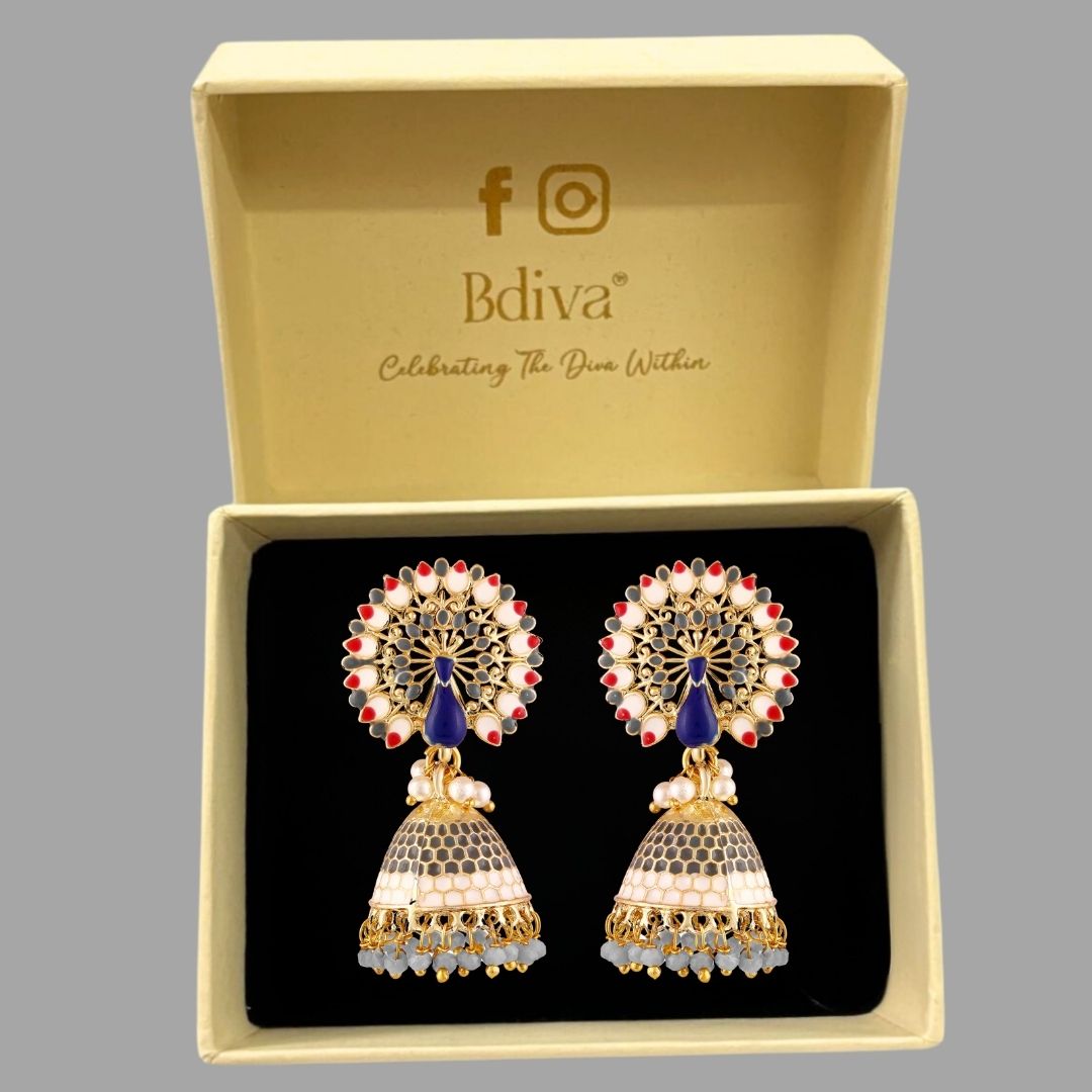 Gold Plated Peacock Earrings