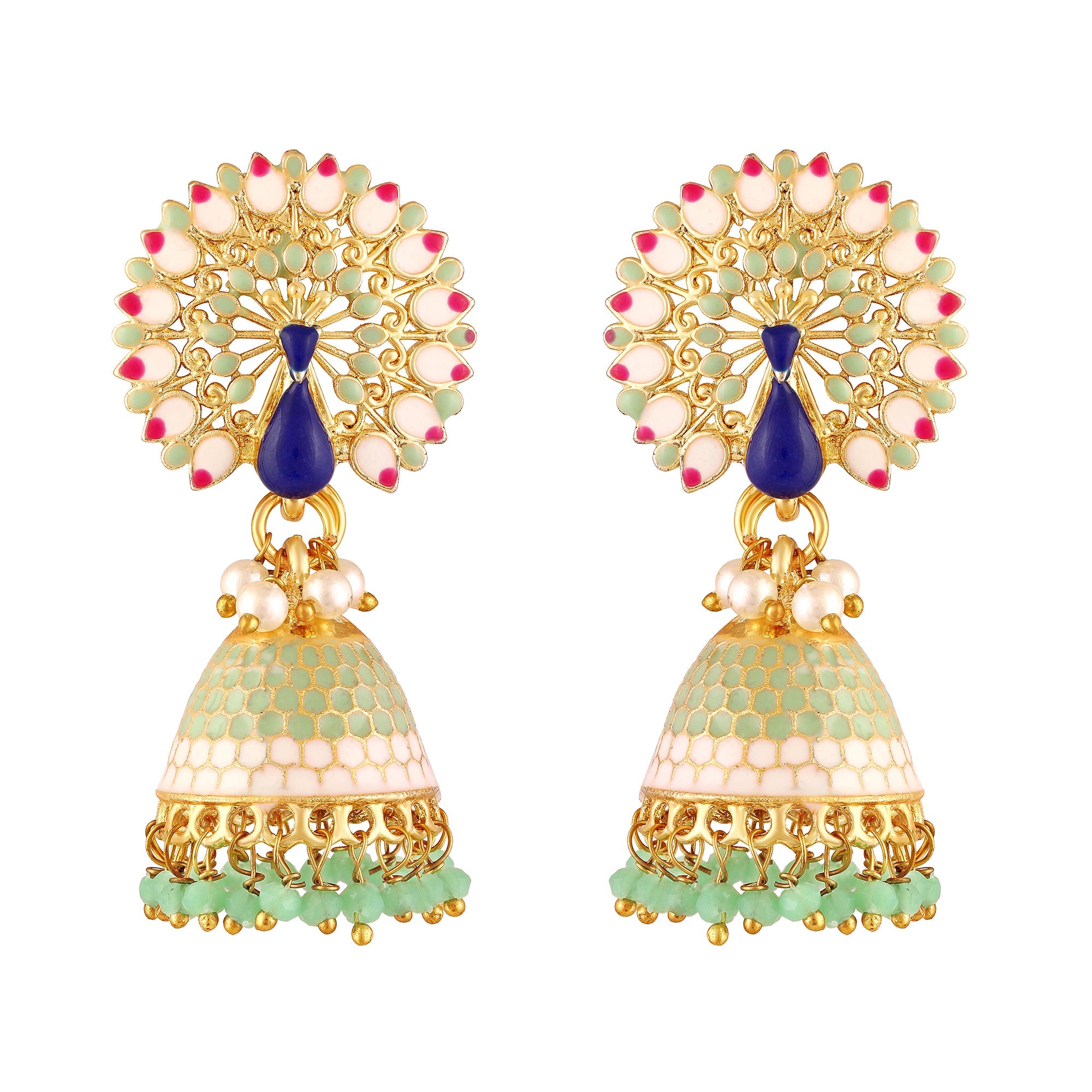 Gold Plated Peacock Earrings