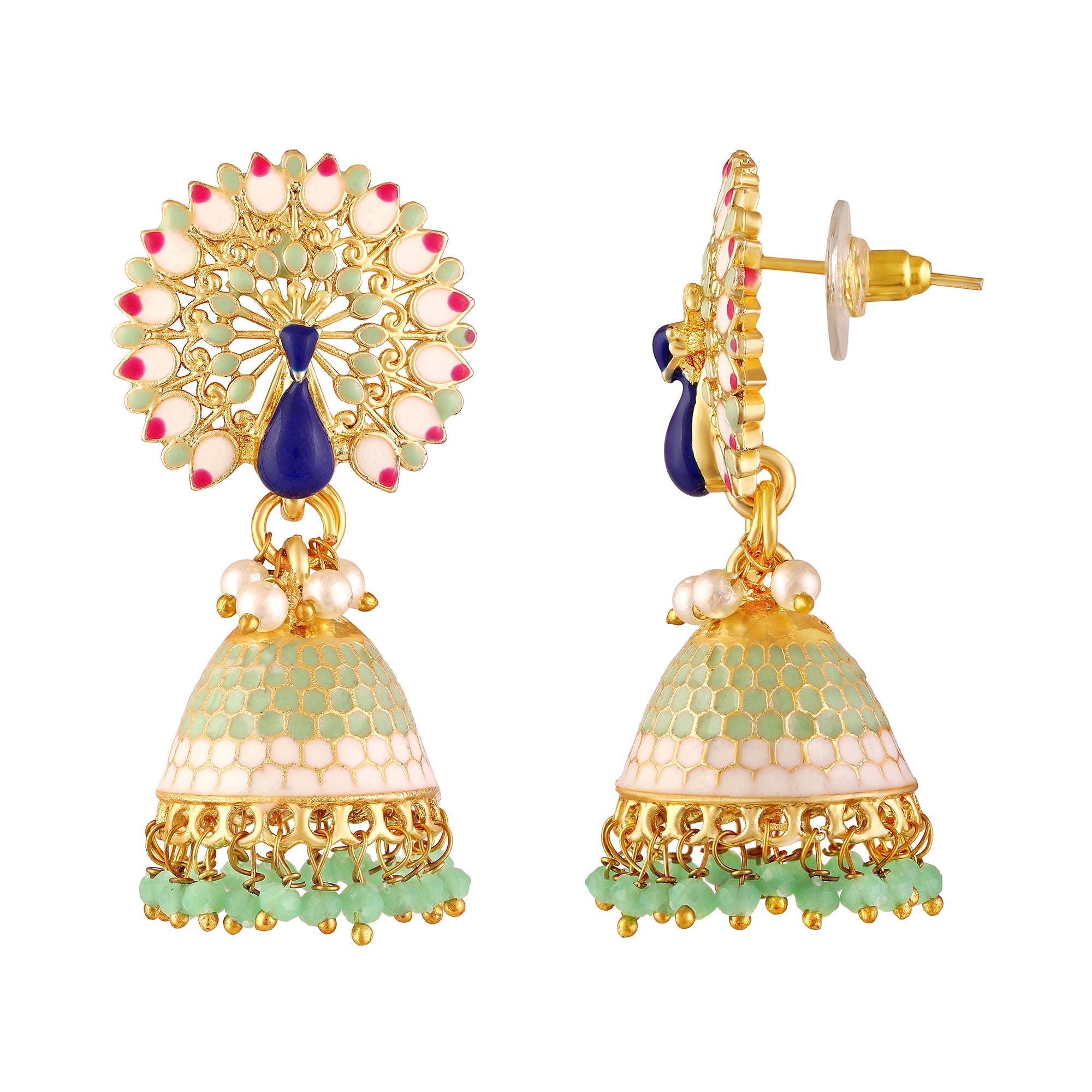 Gold Plated Peacock Earrings