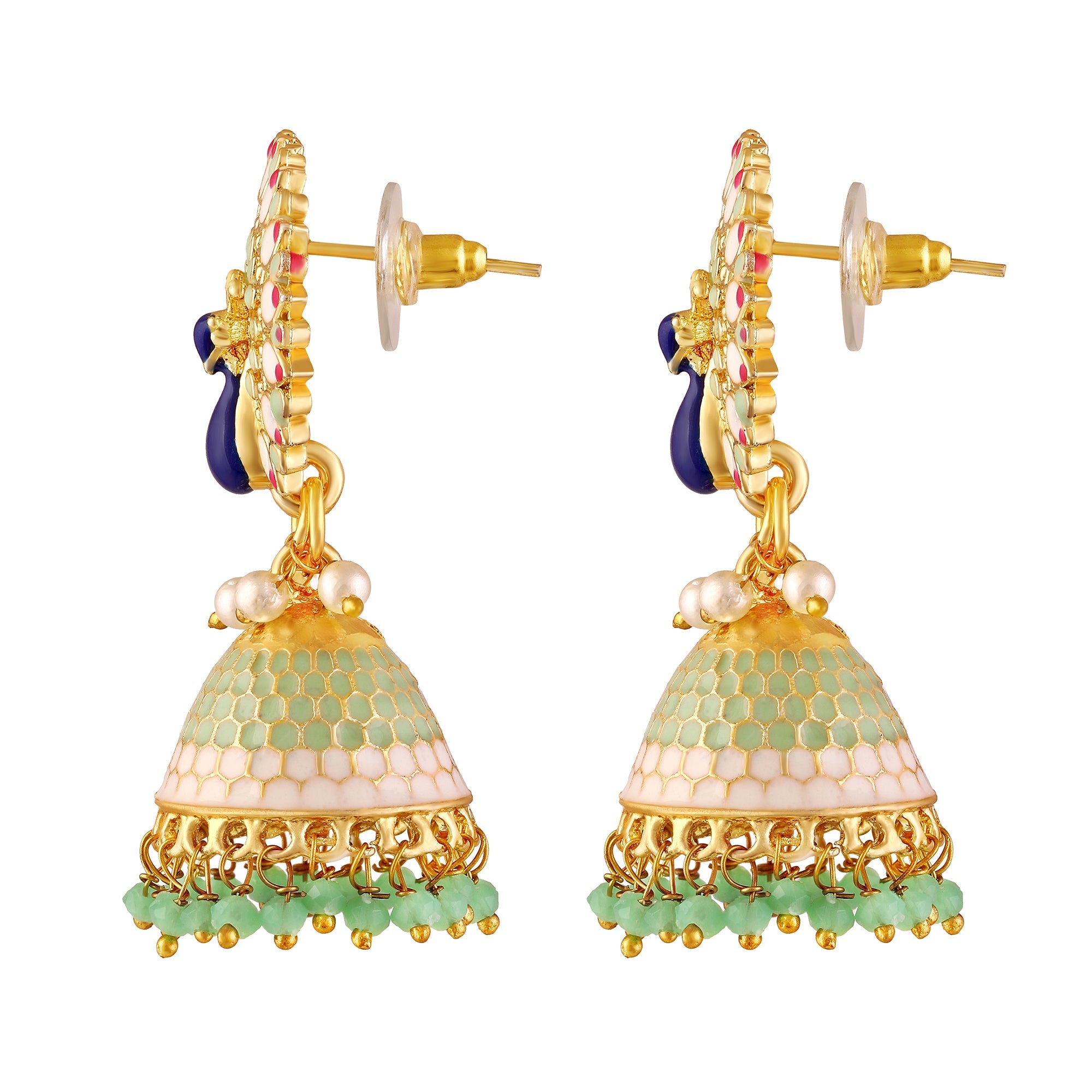 Gold Plated Peacock Earrings