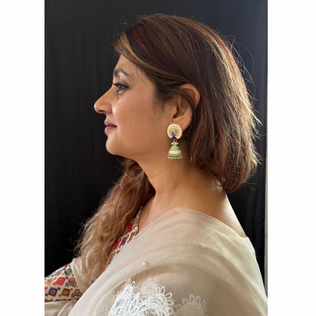 Gold Plated Peacock Earrings