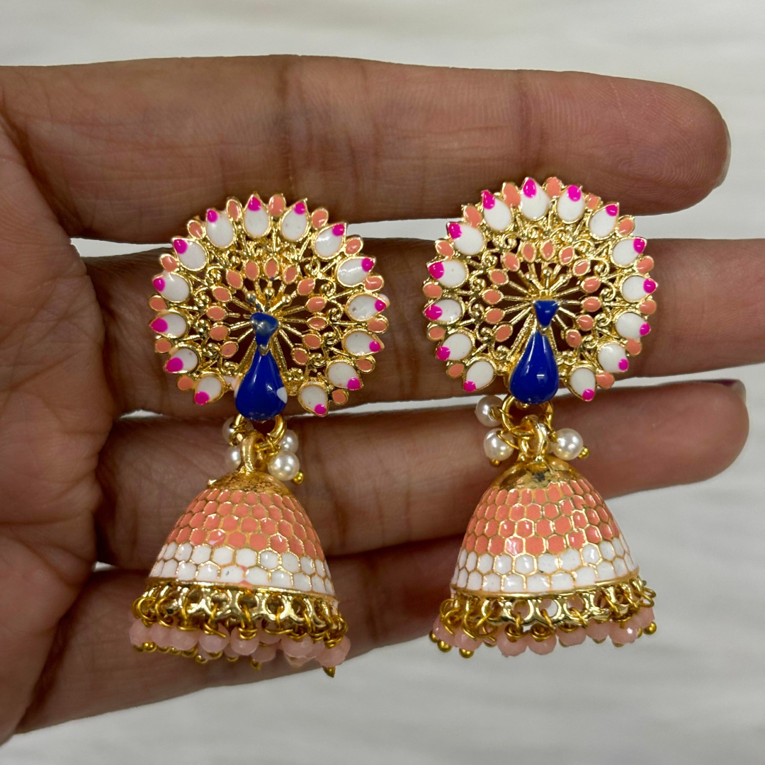 Gold Plated Peacock Earrings
