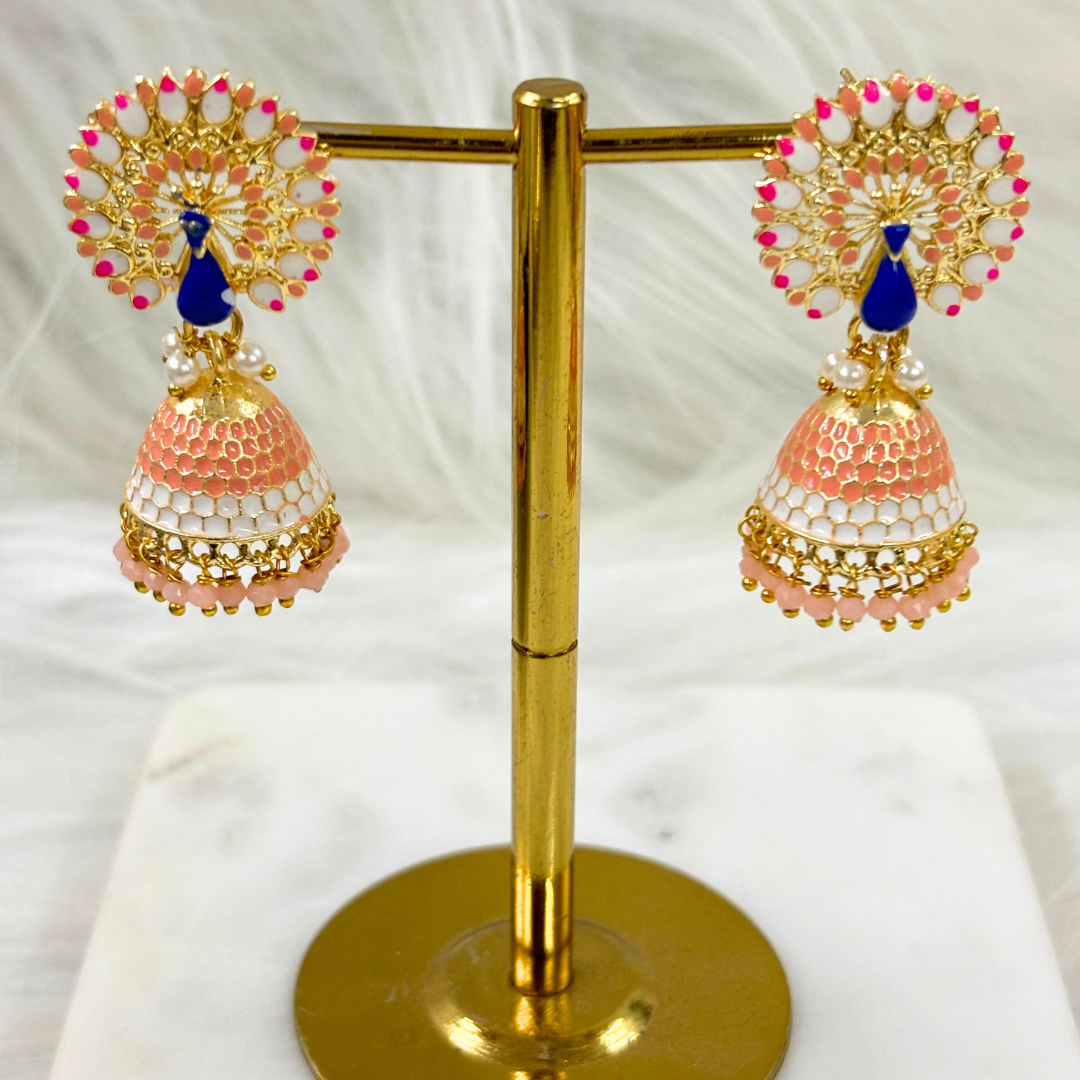 Gold Plated Peacock Earrings
