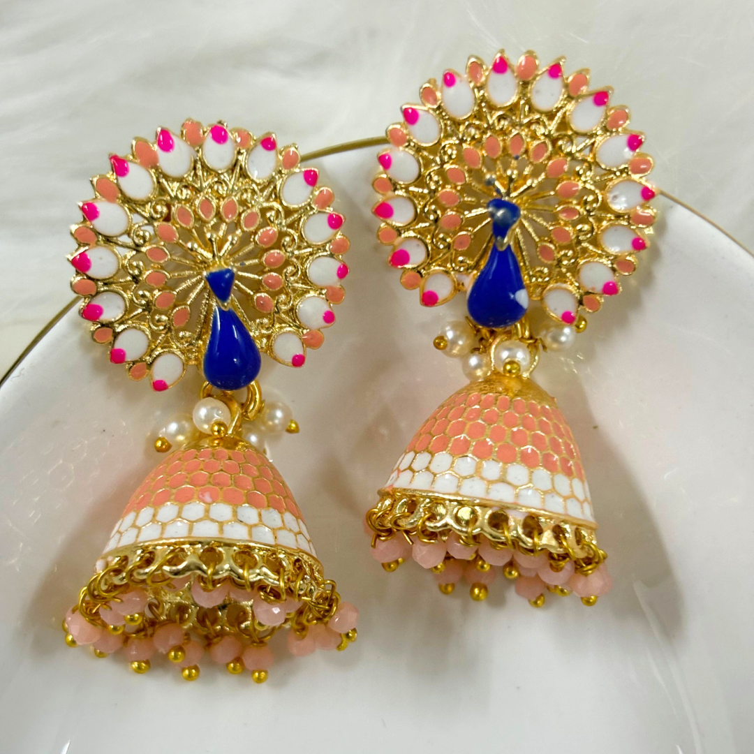 Gold Plated Peacock Earrings