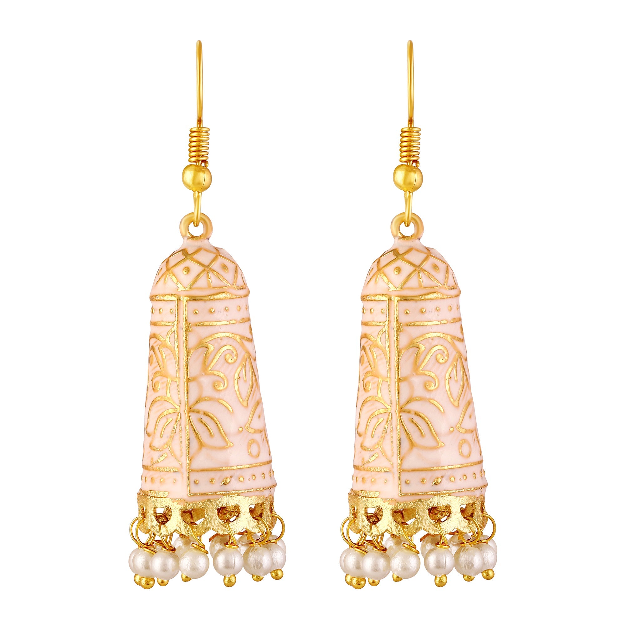 Gold Plated Enamel Earrings