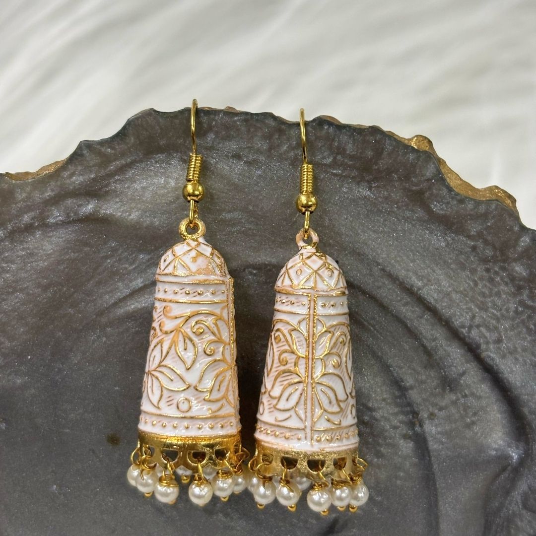 Gold Plated Enamel Earrings