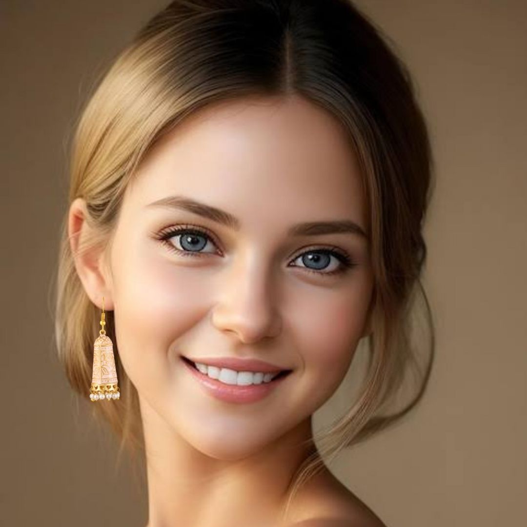 Gold Plated Enamel Earrings