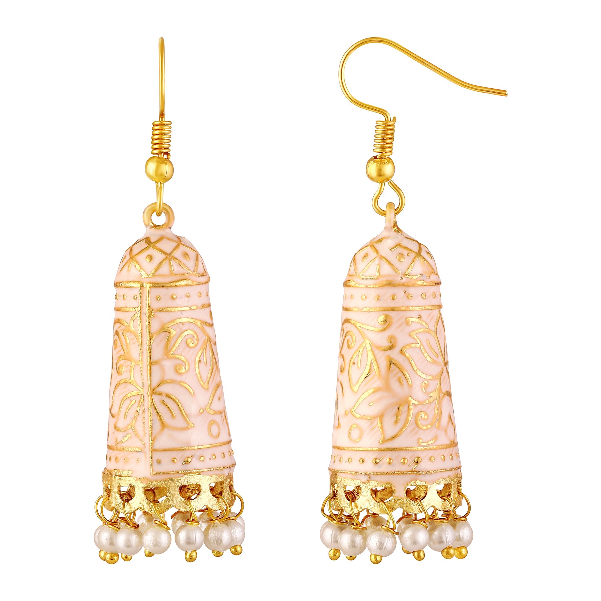 Gold Plated Enamel Earrings