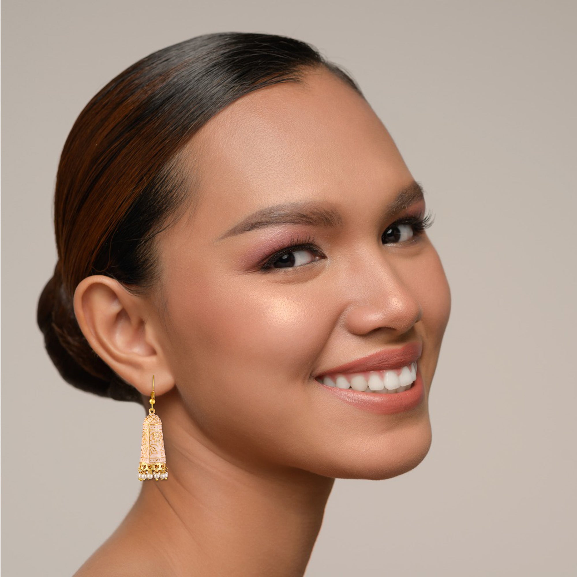 Gold Plated Enamel Earrings