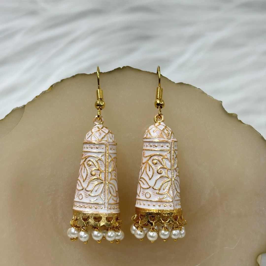 Gold Plated Enamel Earrings