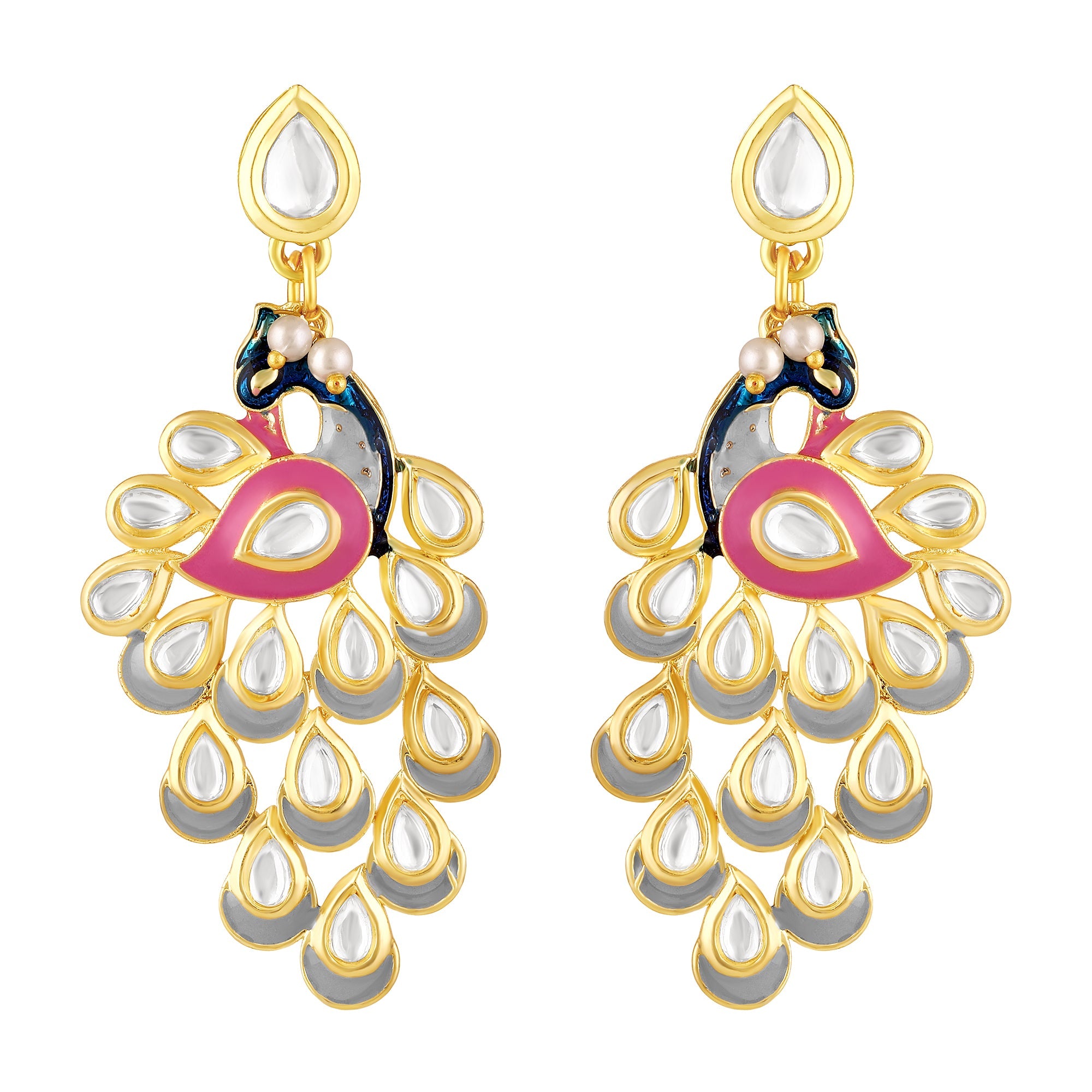 Gold Plated Peacock Earrings