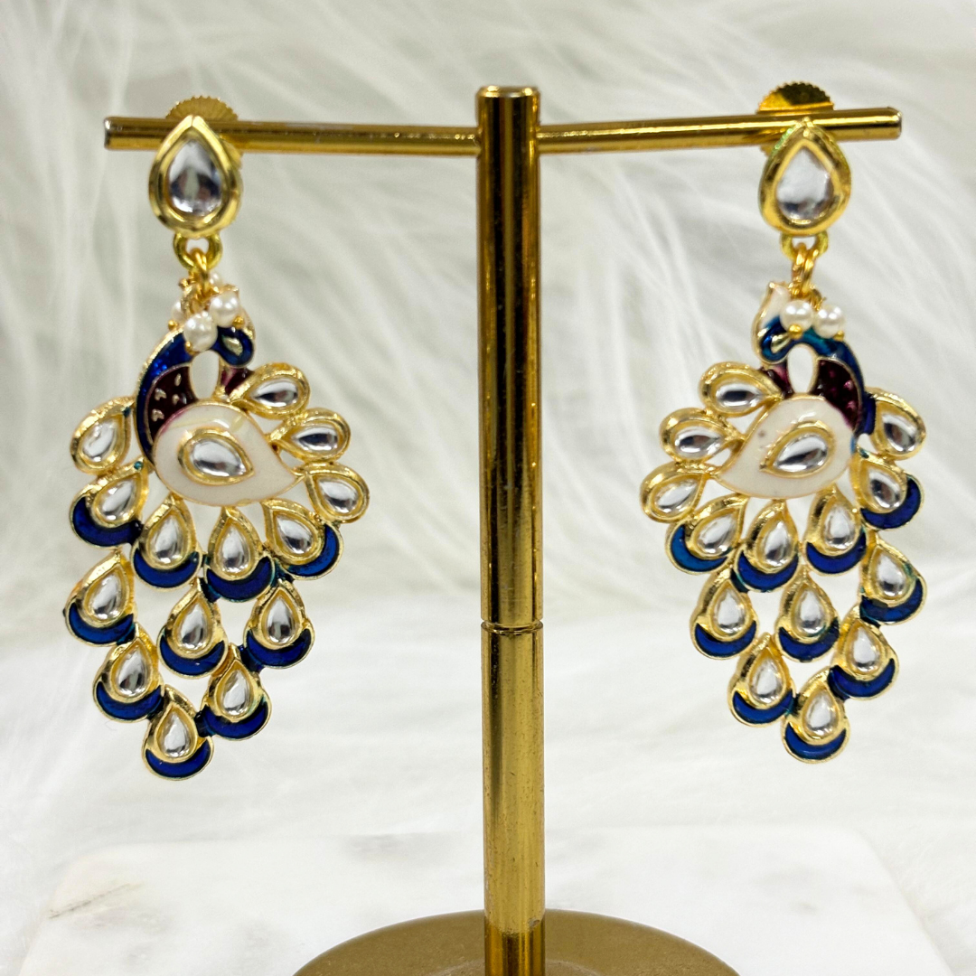 Gold Plated Peacock Earrings