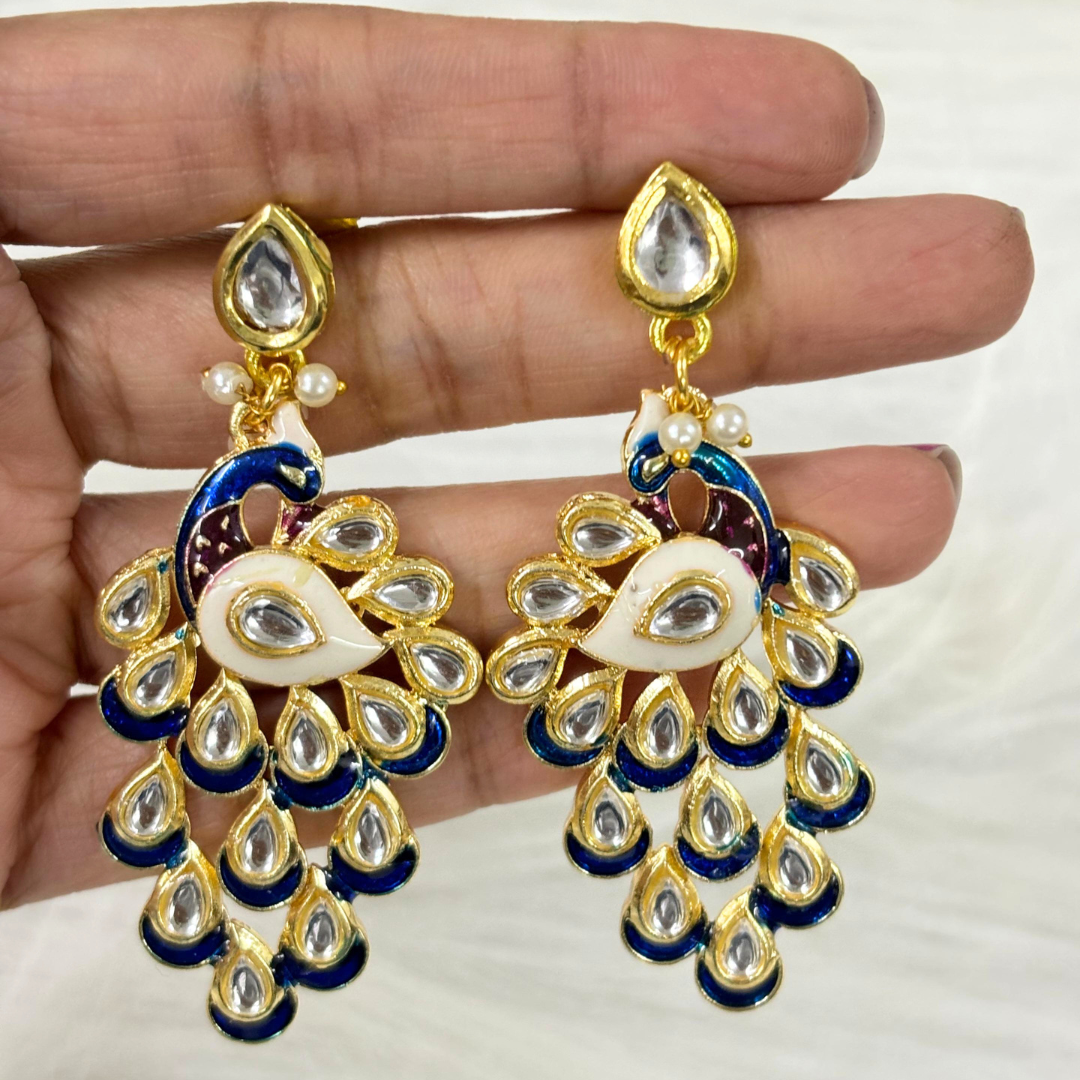 Gold Plated Peacock Earrings