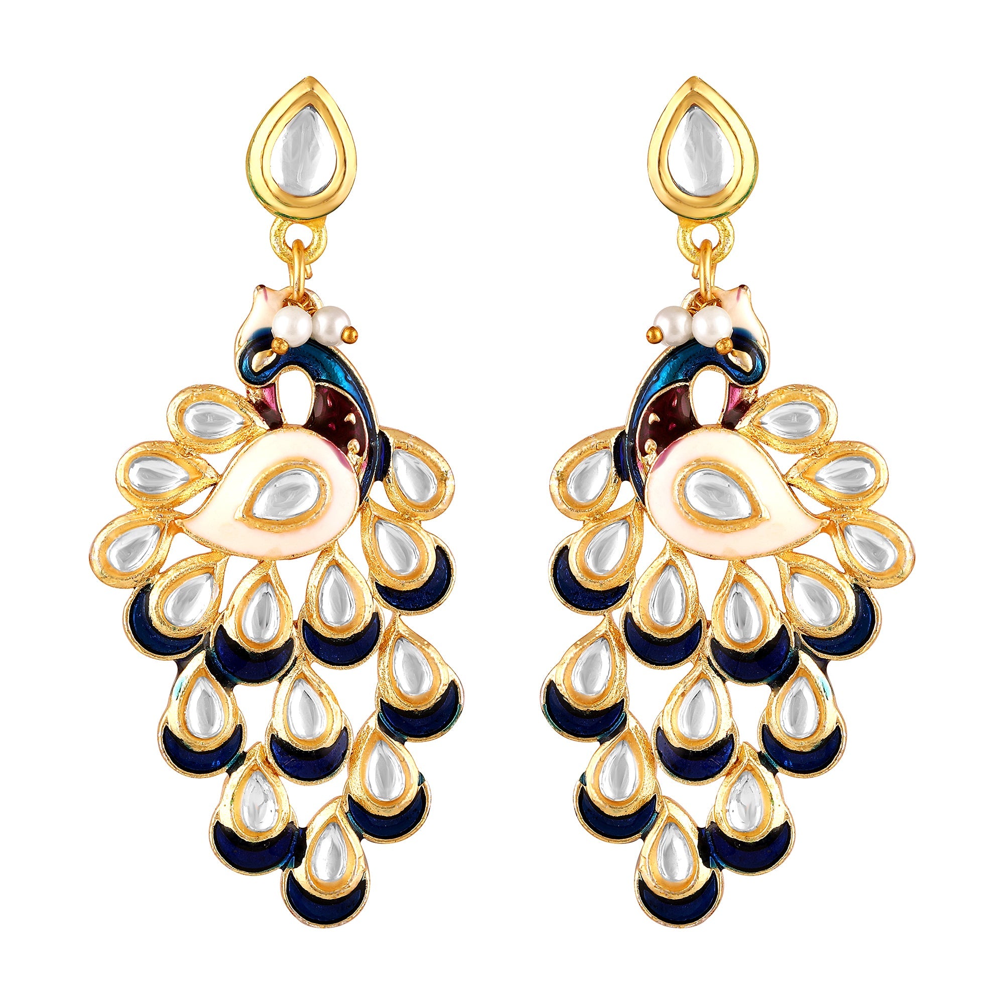 Gold Plated Peacock Earrings