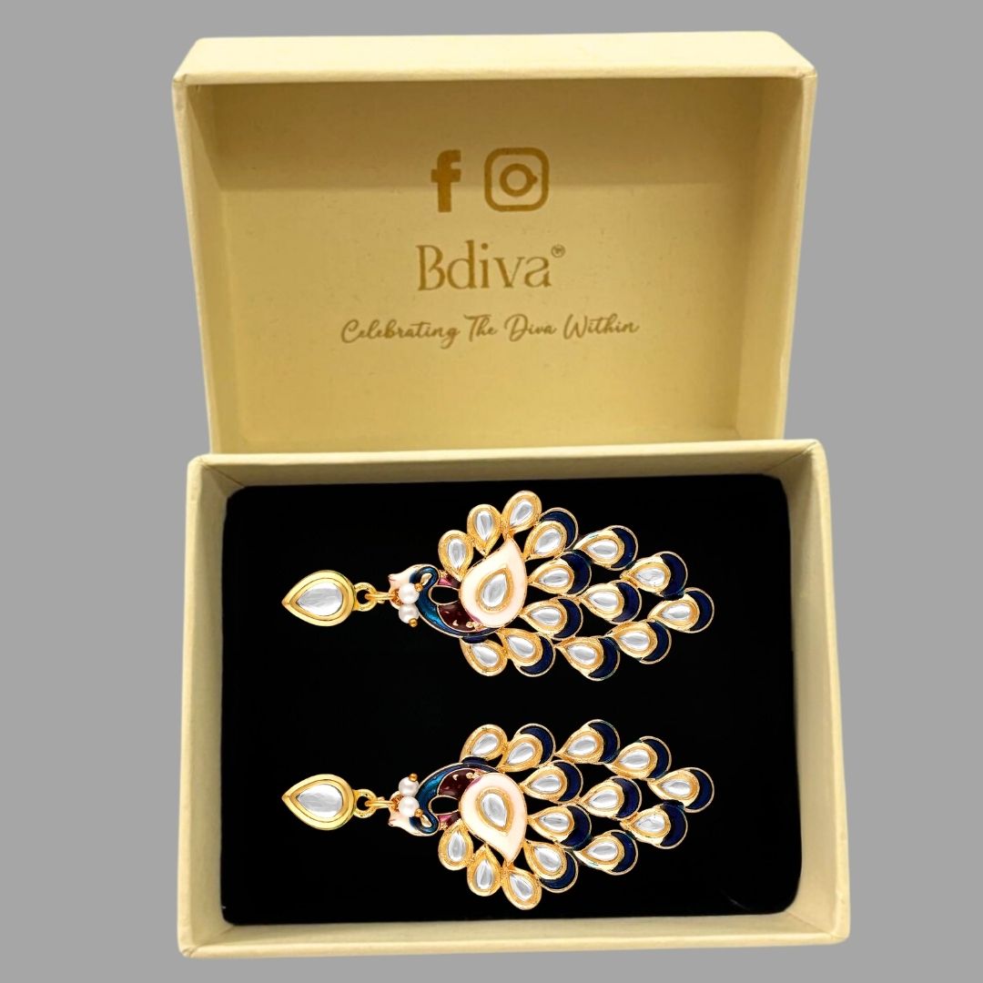 Gold Plated Peacock Earrings