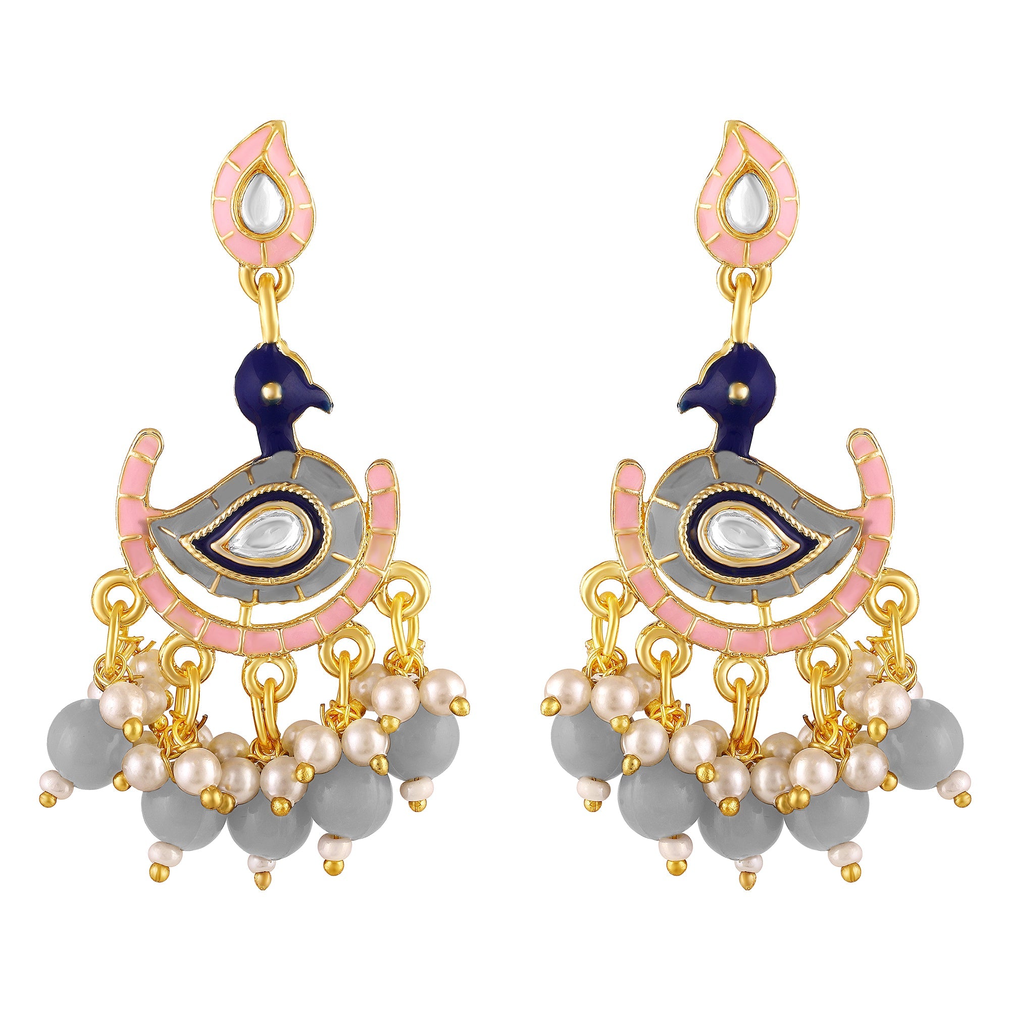 Gold Plated Peacock Earrings