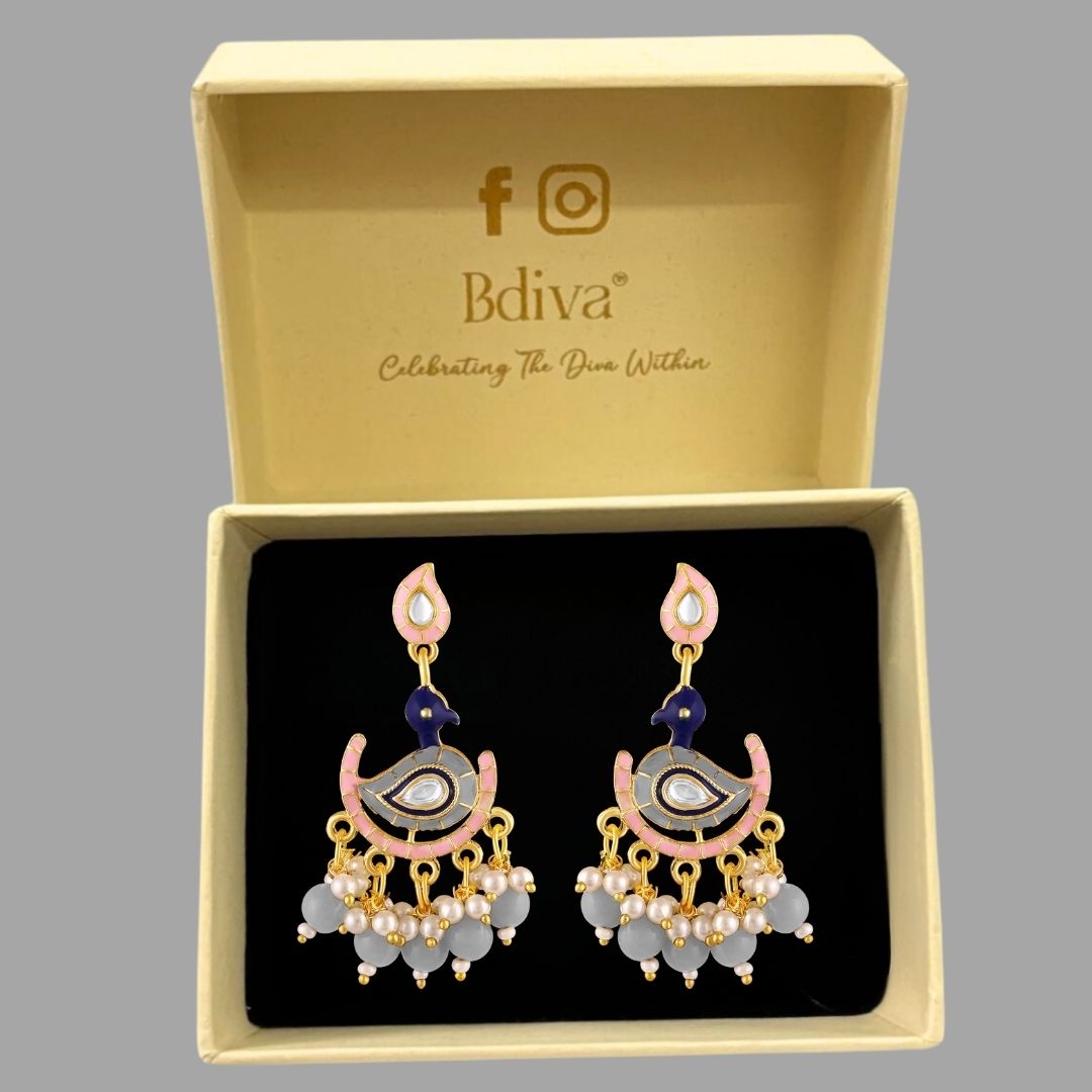 Gold Plated Peacock Earrings