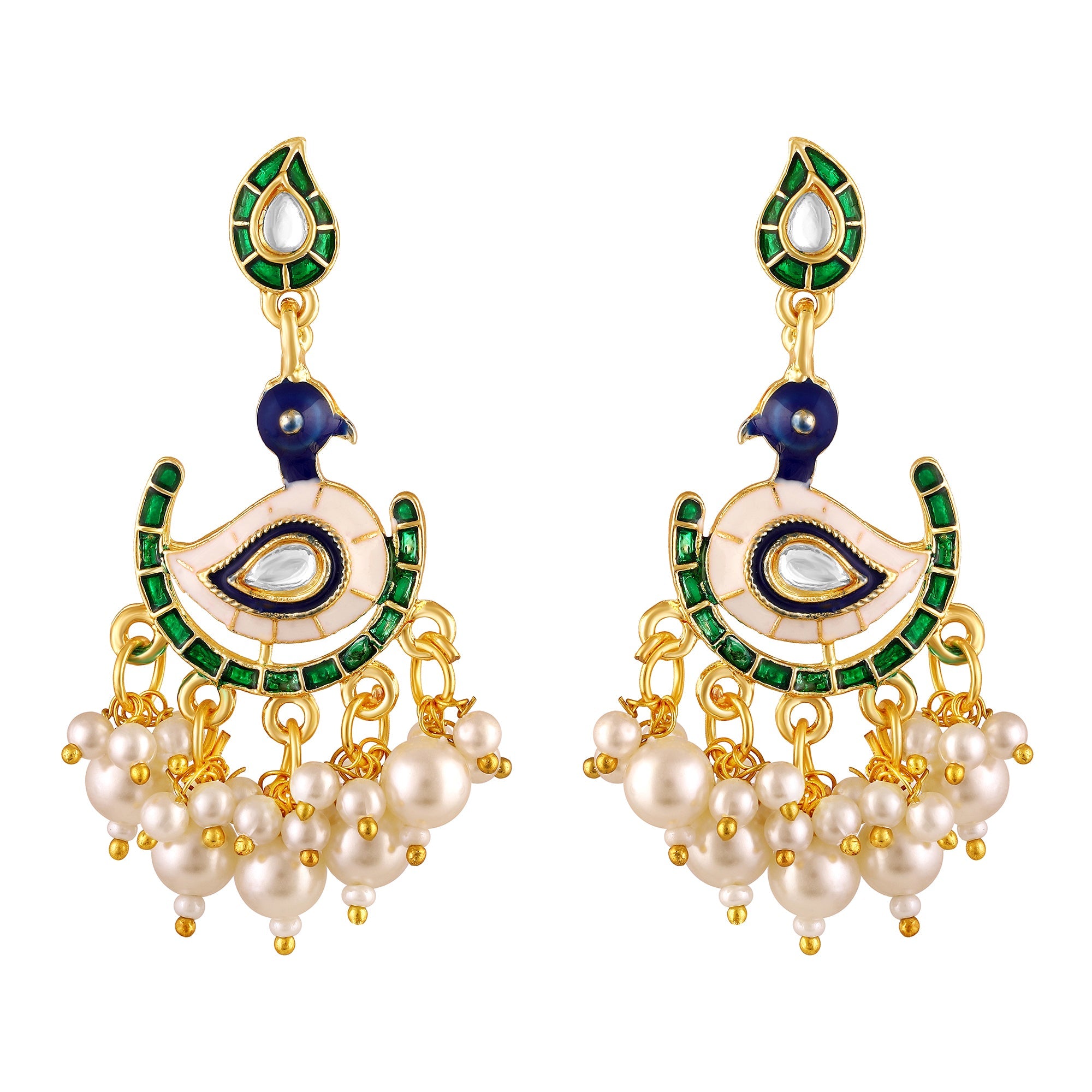 Gold Plated Peacock Earrings