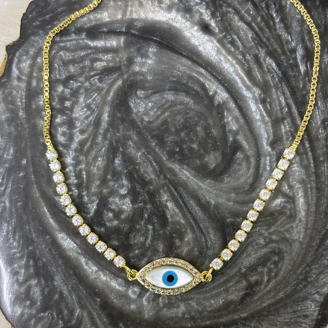 Evil Eye Bracelet with Cubic Zirconia
