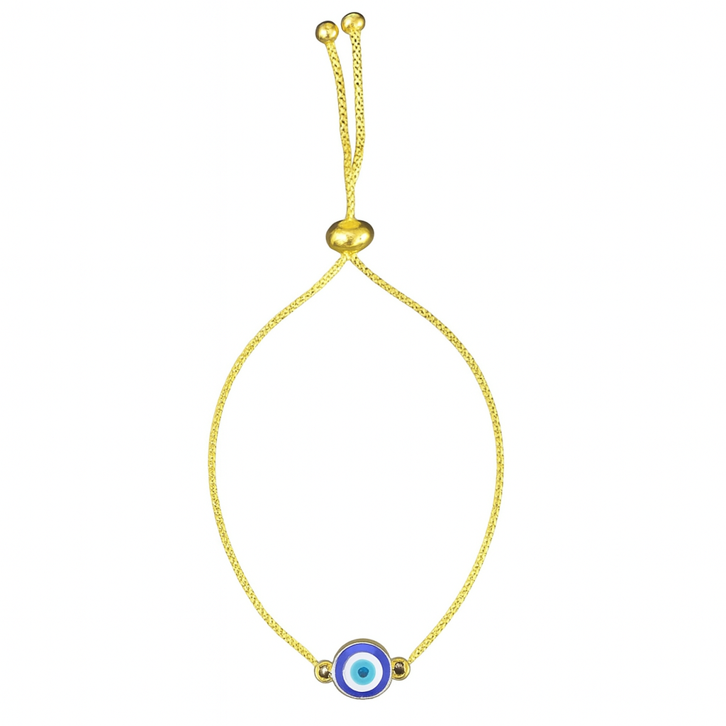Gold-Plated Evil Eye Adjustable Bracelet