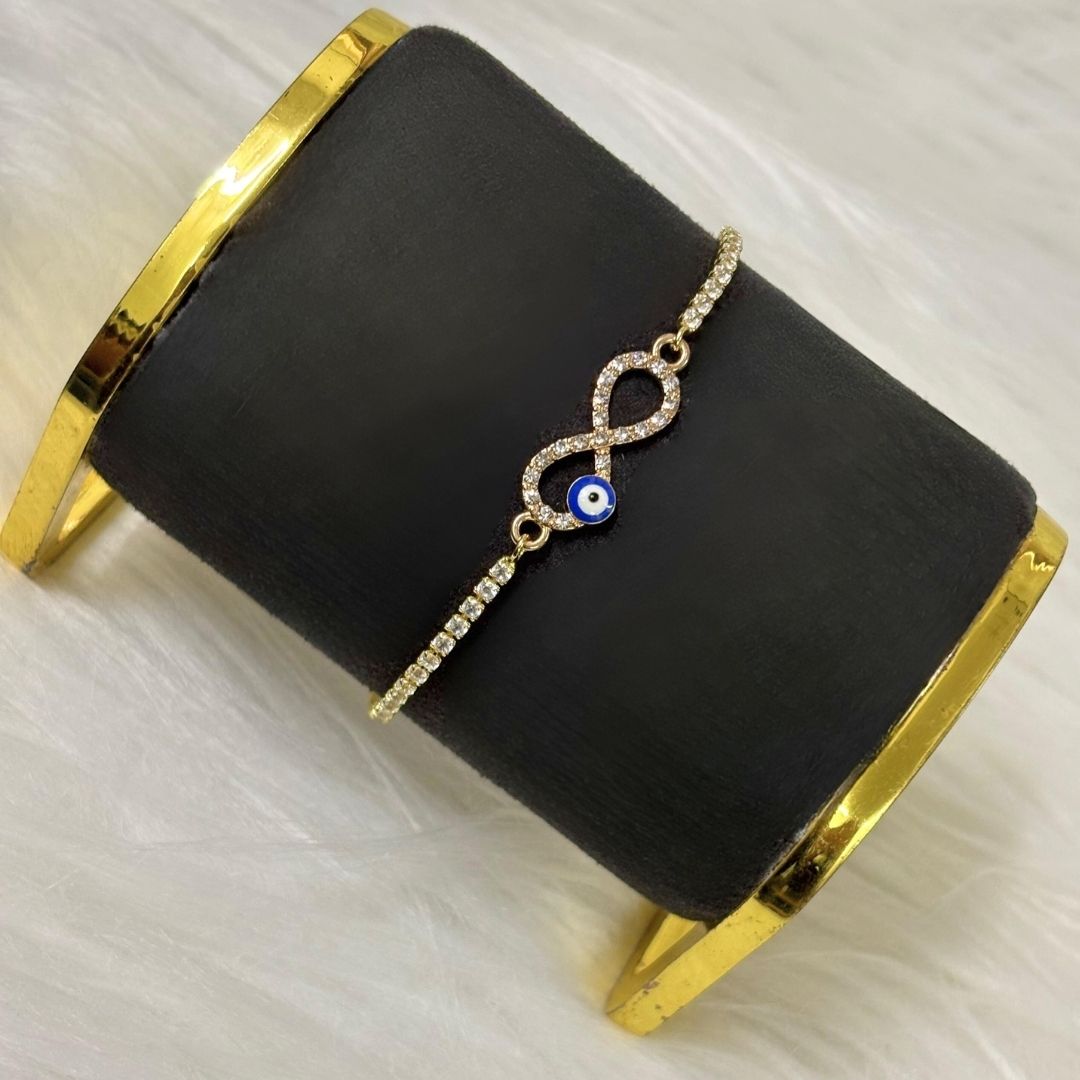 Evil Eye Infinity Bracelet with Cubic Zirconia
