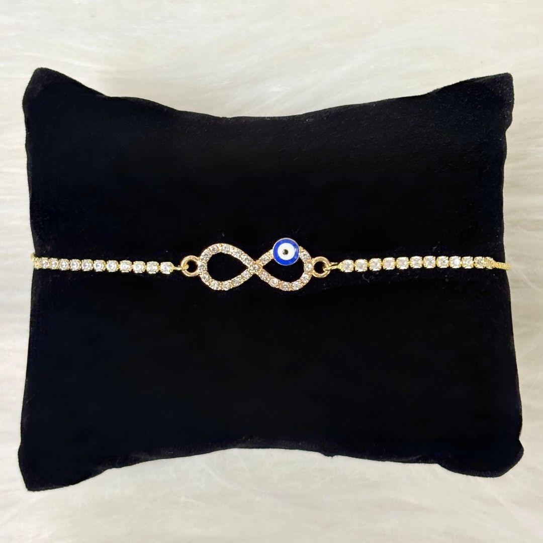 Evil Eye Infinity Bracelet with Cubic Zirconia