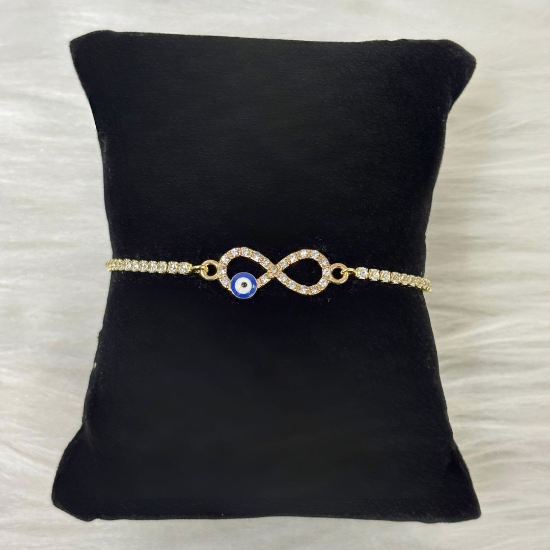 Evil Eye Infinity Bracelet with Cubic Zirconia