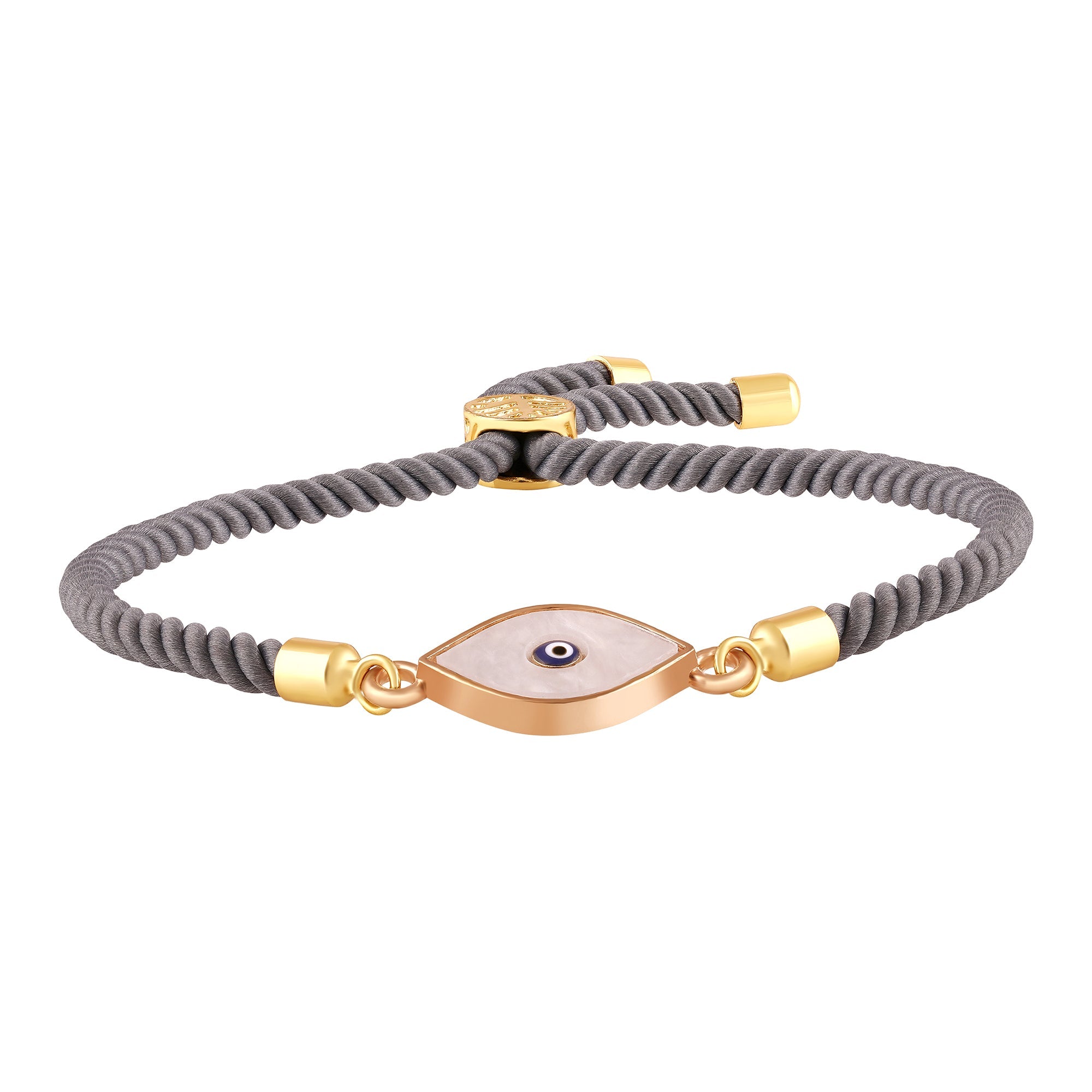 Gold-Plated Evil Eye Adjustable Bracelet