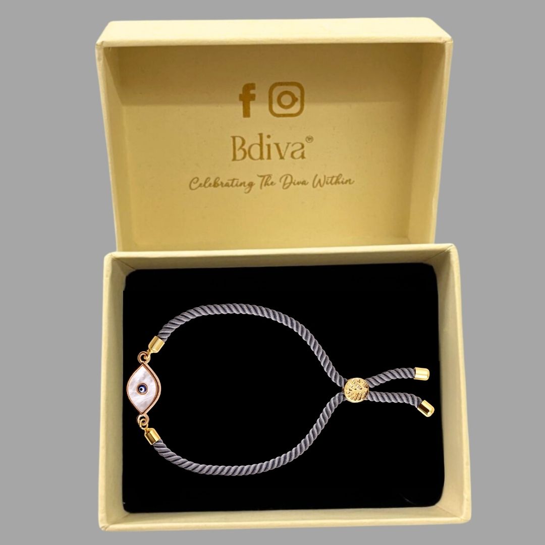 Gold-Plated Evil Eye Adjustable Bracelet