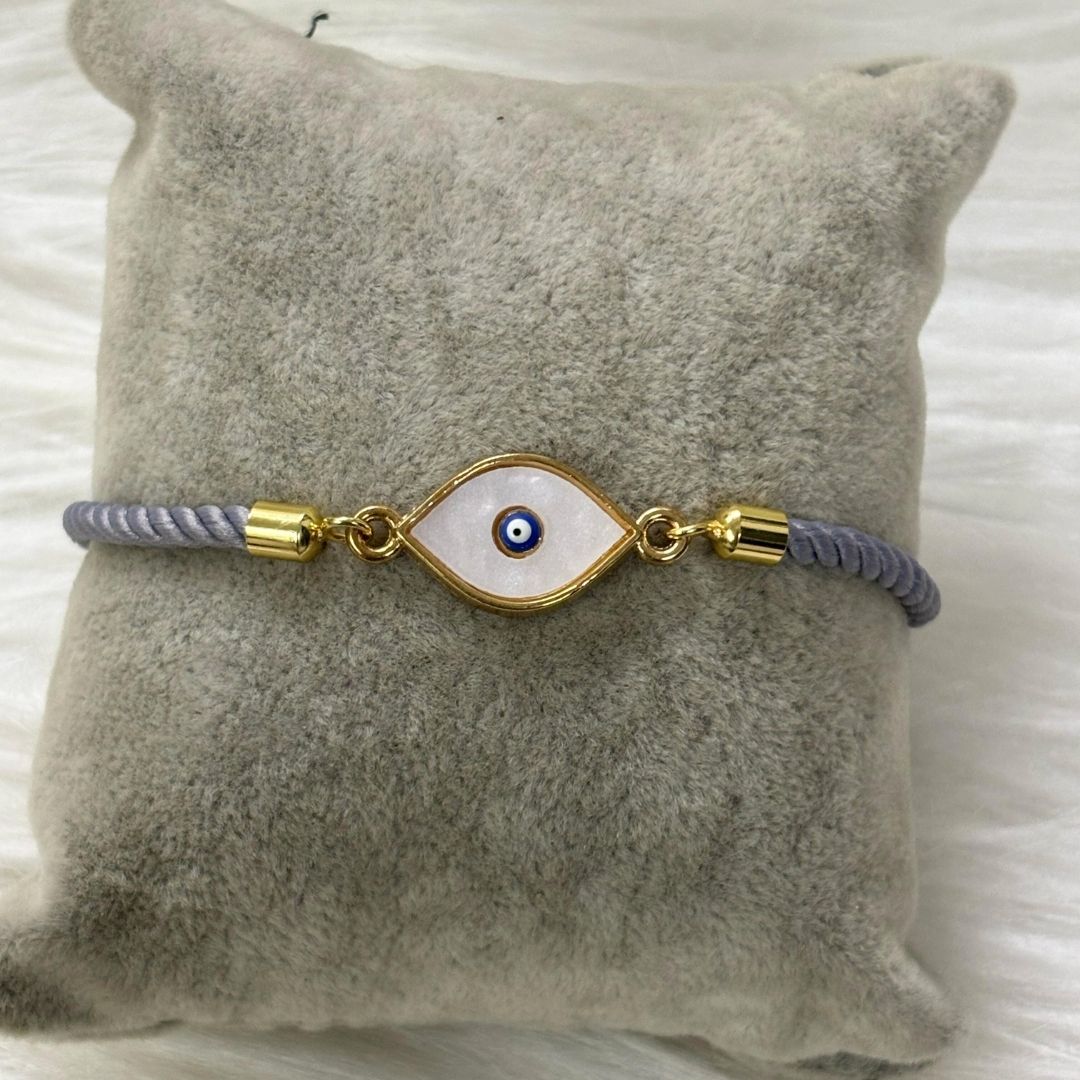 Gold-Plated Evil Eye Adjustable Bracelet