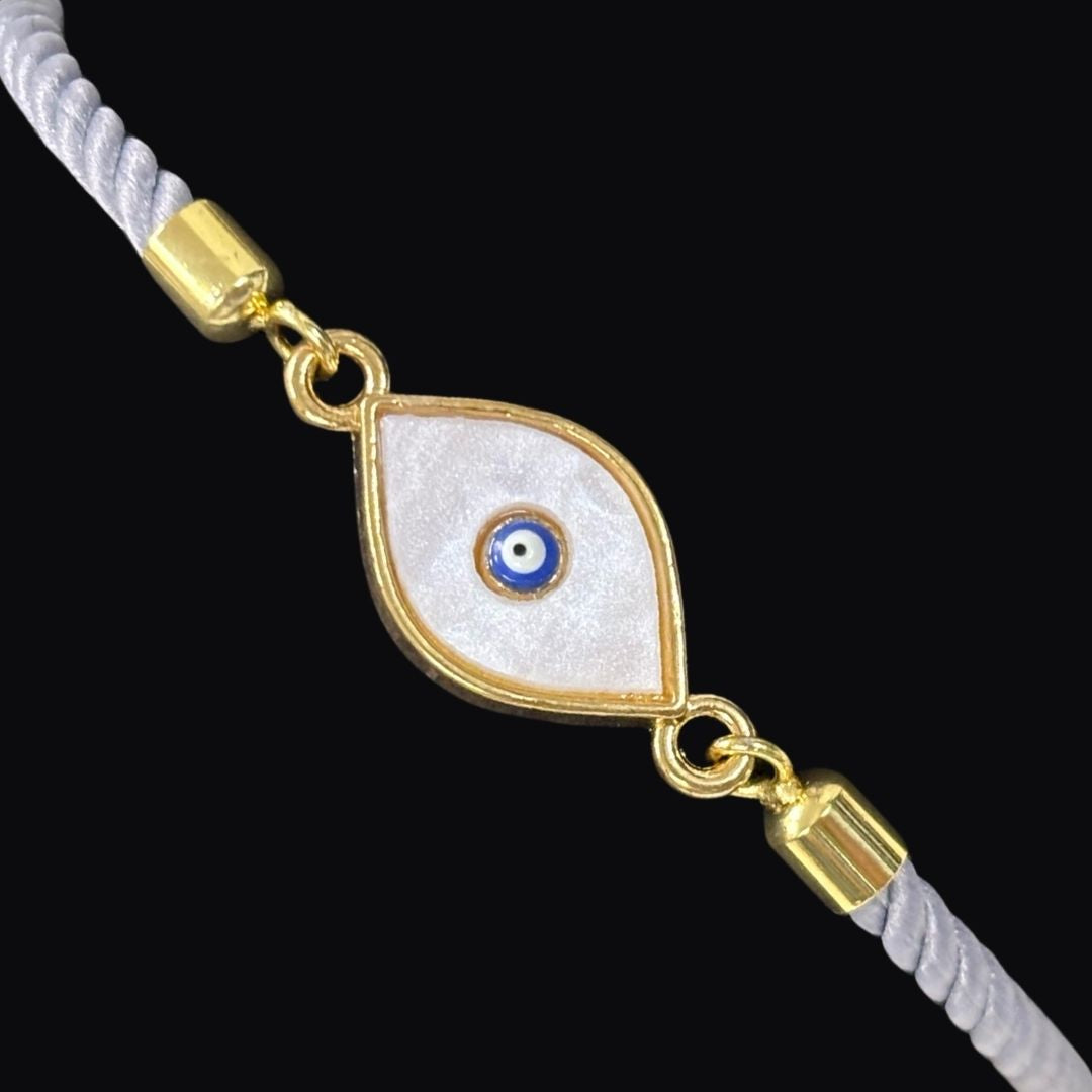 Gold-Plated Evil Eye Adjustable Bracelet