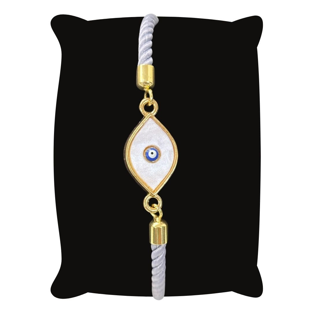 Gold-Plated Evil Eye Adjustable Bracelet
