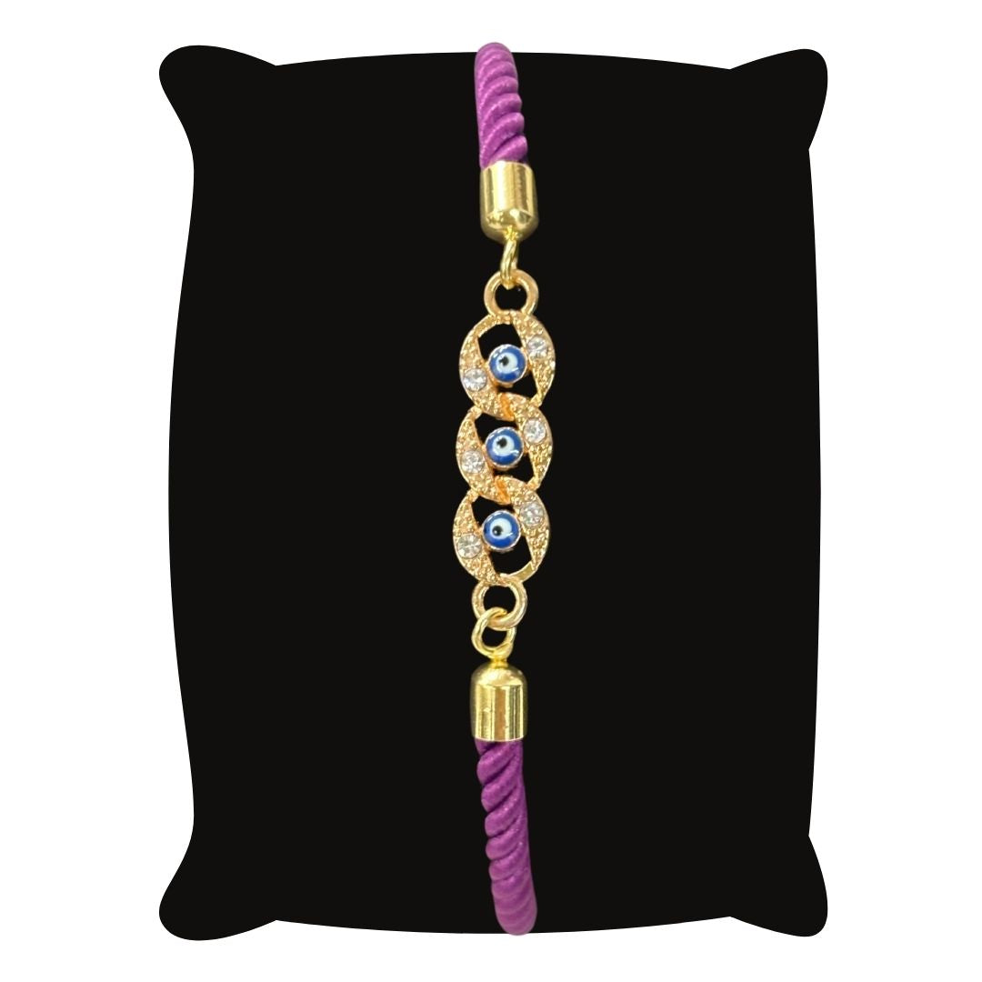 Adjustable Gold-Plated Evil Eye Bracelet