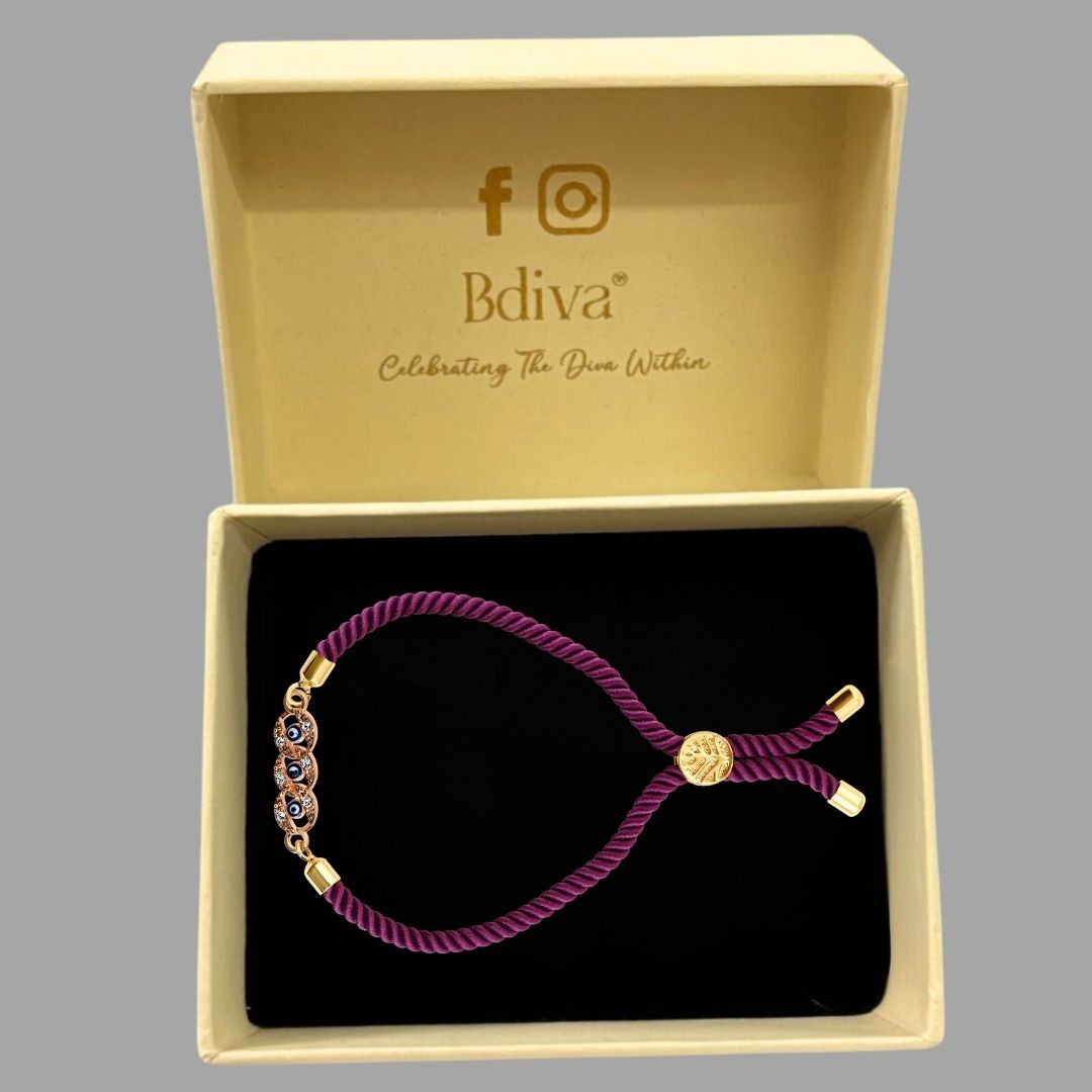 Adjustable Gold-Plated Evil Eye Bracelet
