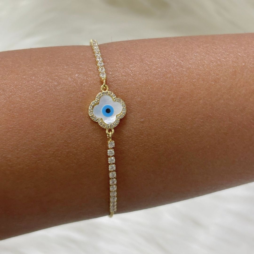 Evil Eye Bracelet with Cubic Zirconia