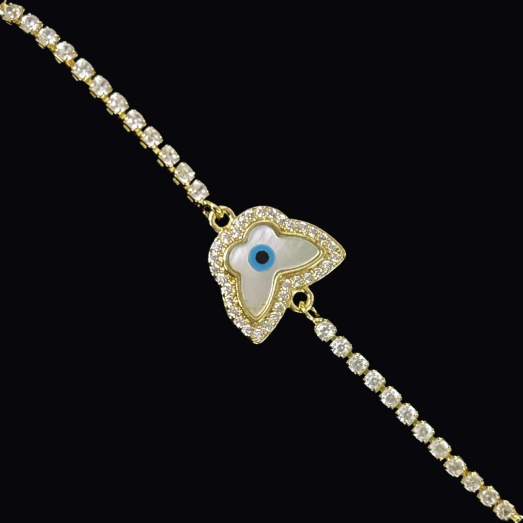 Evil Eye Butterfly Bracelet with Cubic Zirconia