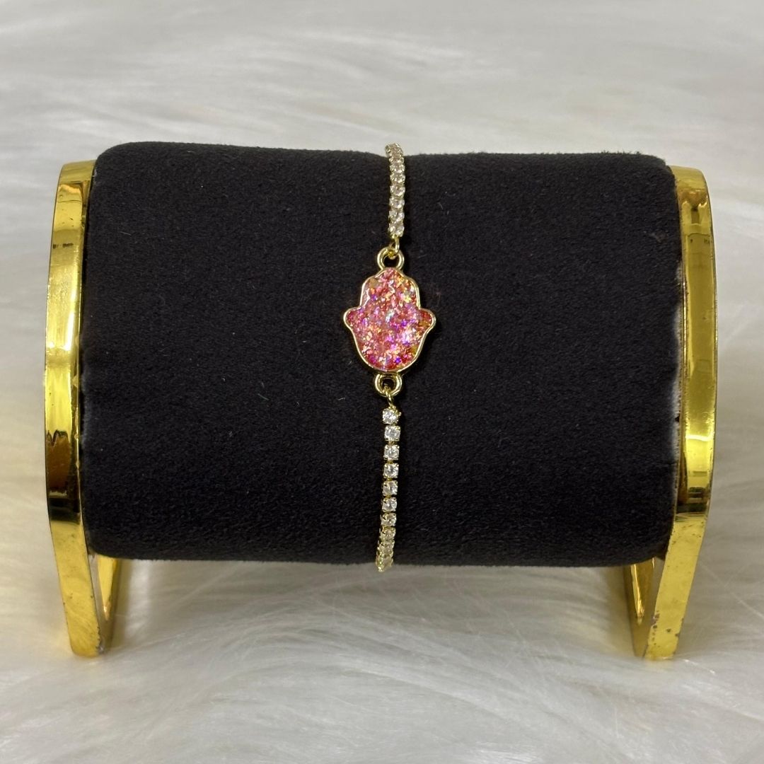 Dazzling Gold-Plated Hamsa Bracelet