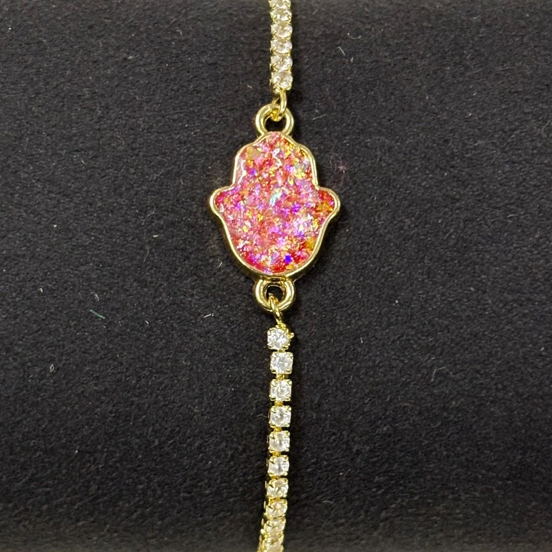 Dazzling Gold-Plated Hamsa Bracelet
