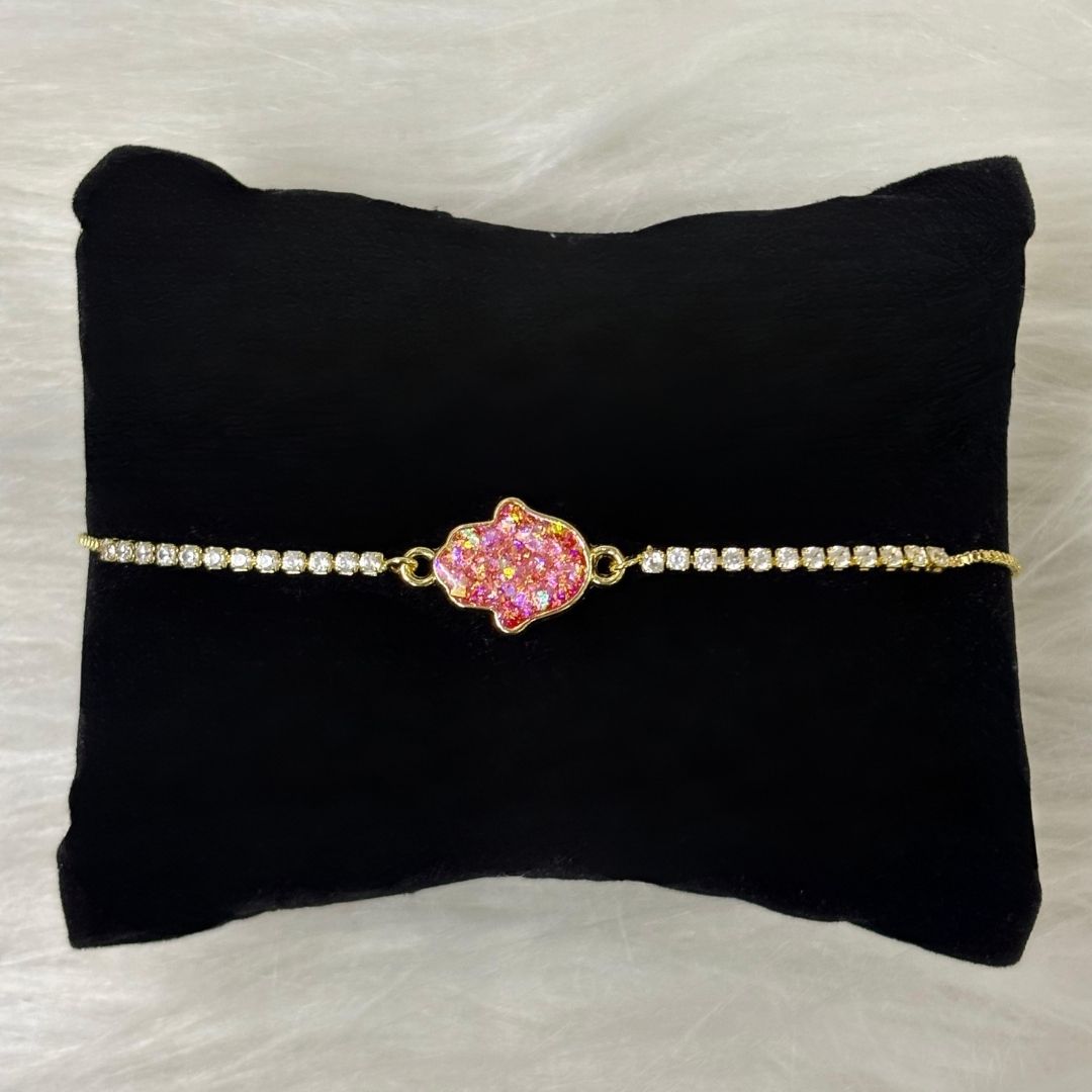 Dazzling Gold-Plated Hamsa Bracelet