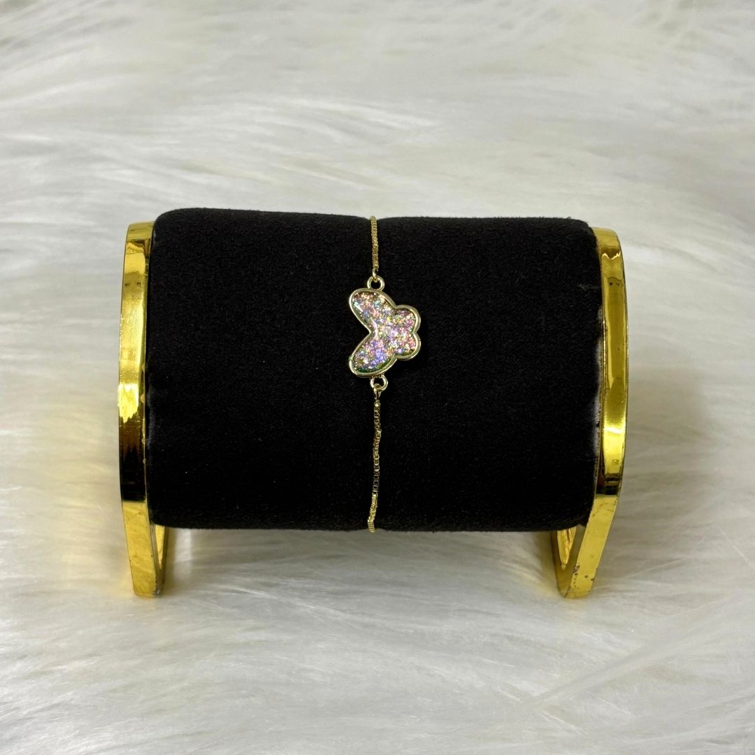 Rhodium-Plated Butterfly Bracelet