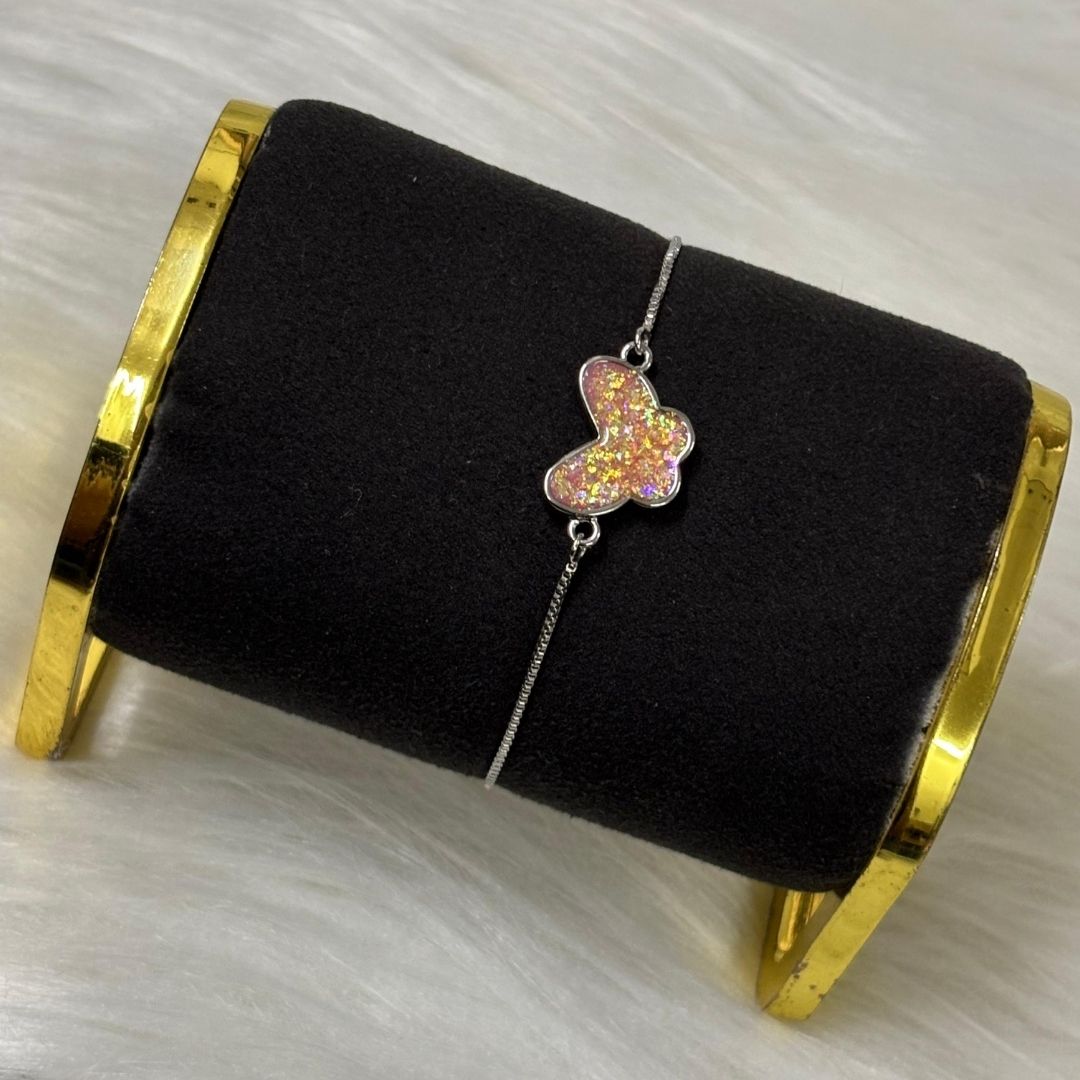Rhodium-Plated Butterfly Bracelet