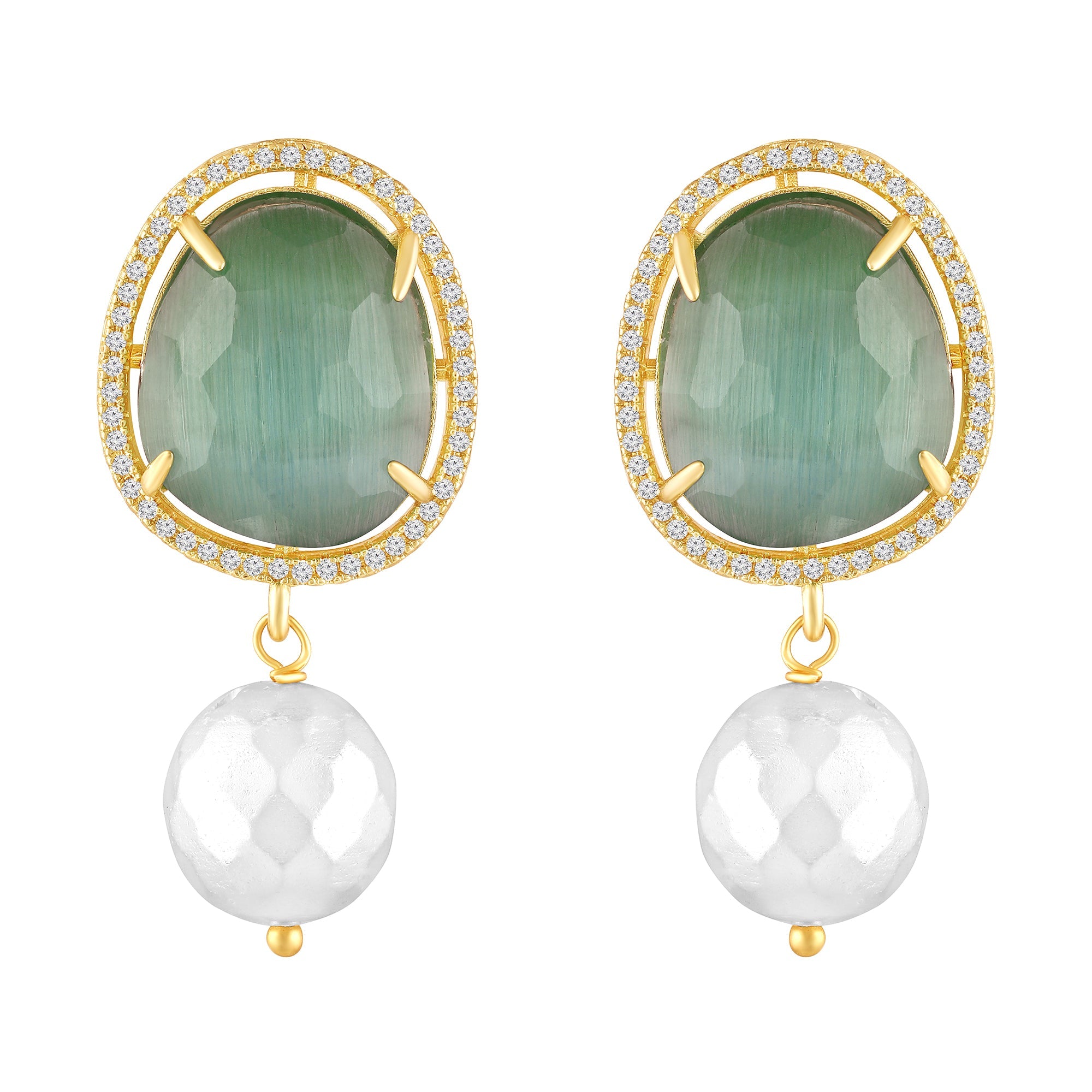 Gold Plated Emerald Earrings